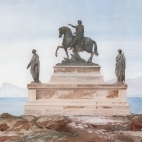Eugne Viollet le Duc, Monumento a Napoleone I e i suoi quattro fratelli, acquerello. Parigi, Muse d'Orsay